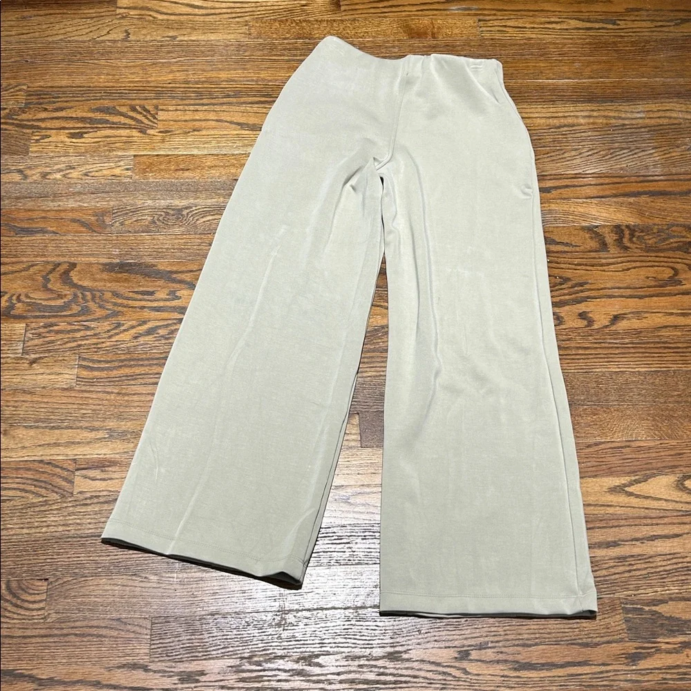 Light Green Gray Wide-Leg Pants - Picture 3 of 7